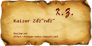 Kaizer Zénó névjegykártya